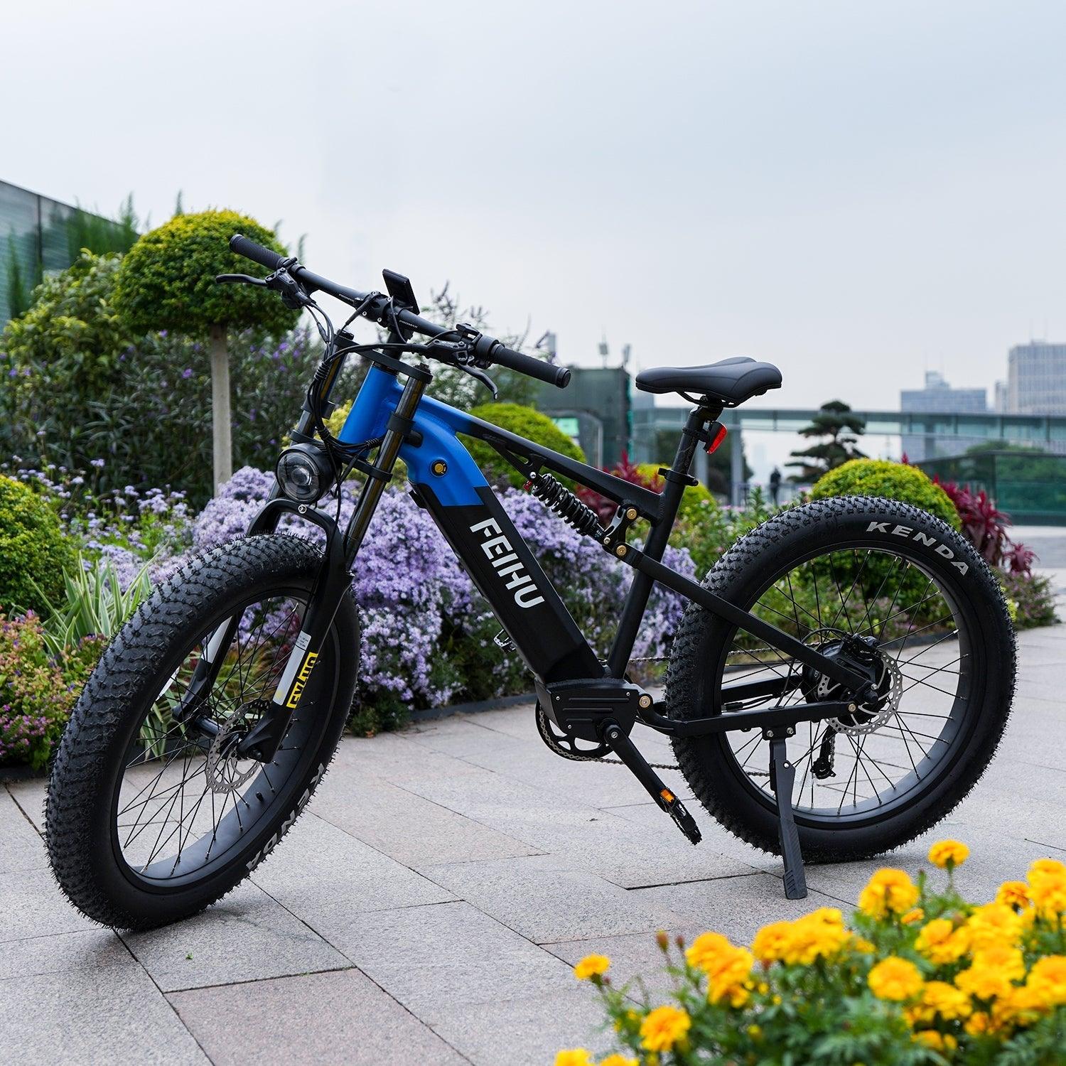 Feihu 750W electric bike in an idyllic nature setting, making adventure accessible to everyone