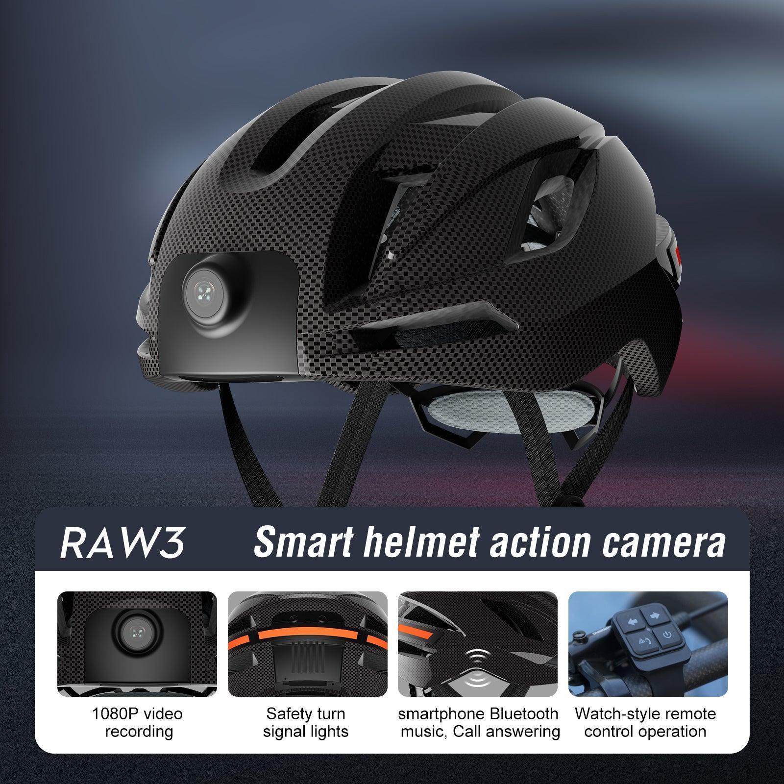 1080P smart cycling helmet, removable rechargeable lithium battery, large capacity 1350MAH, GPS tracking, WiFi preview, Bluetooth headset function