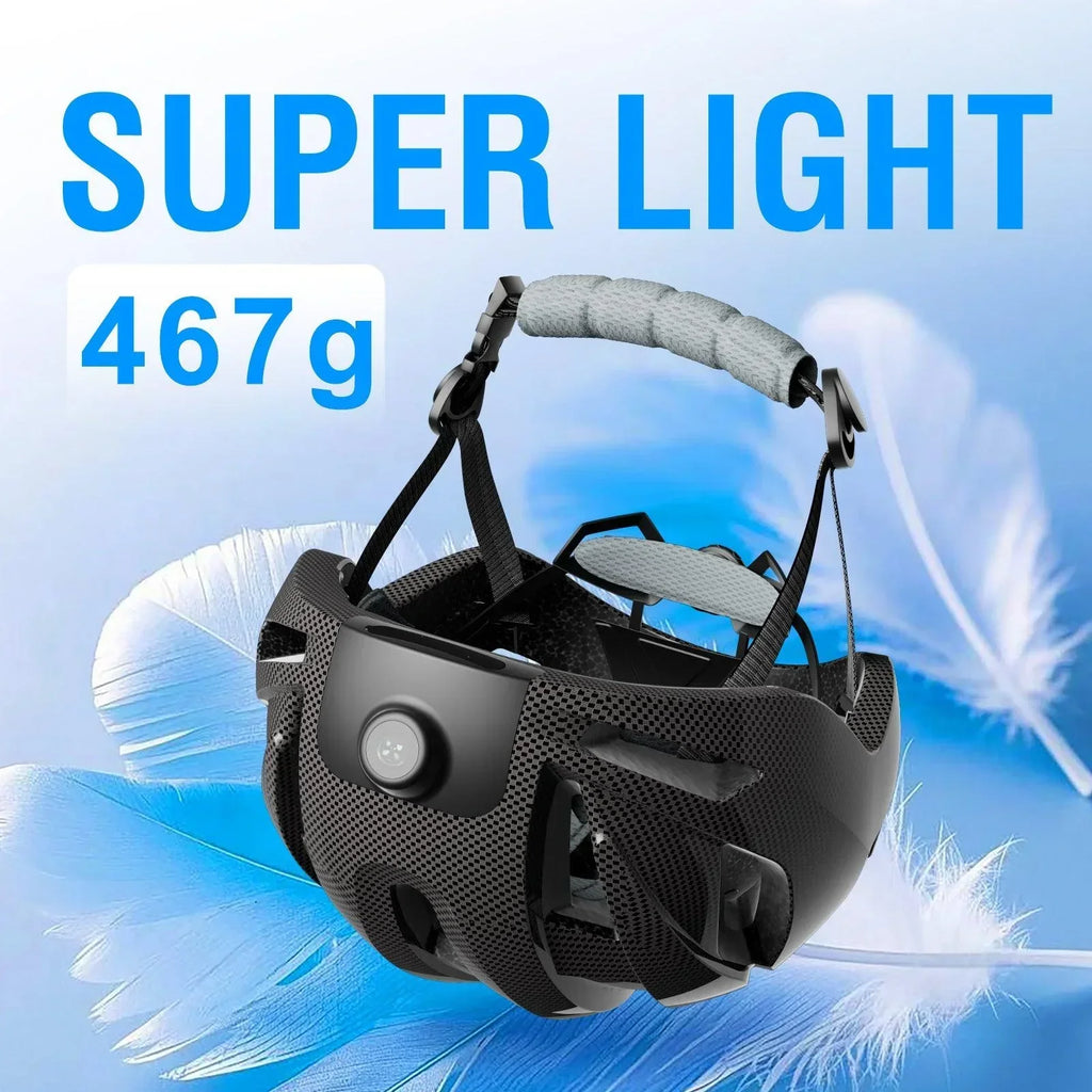 1080P smart cycling helmet, removable rechargeable lithium battery, large capacity 1350MAH, GPS tracking, WiFi preview, Bluetooth headset function