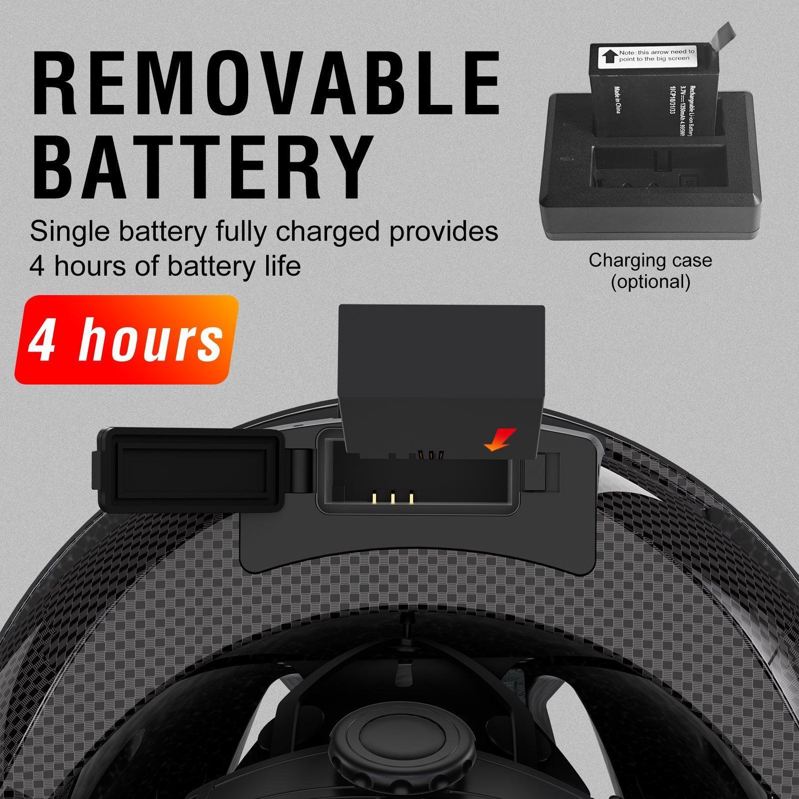 1080P smart cycling helmet, removable rechargeable lithium battery, large capacity 1350MAH, GPS tracking, WiFi preview, Bluetooth headset function